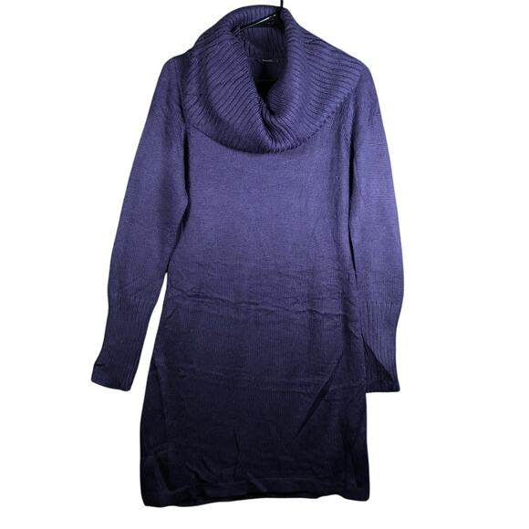Tahari Womens Sweater Dress Purple Cowl Neck Wool Blend Long Sleeve - Picture 1 of 12